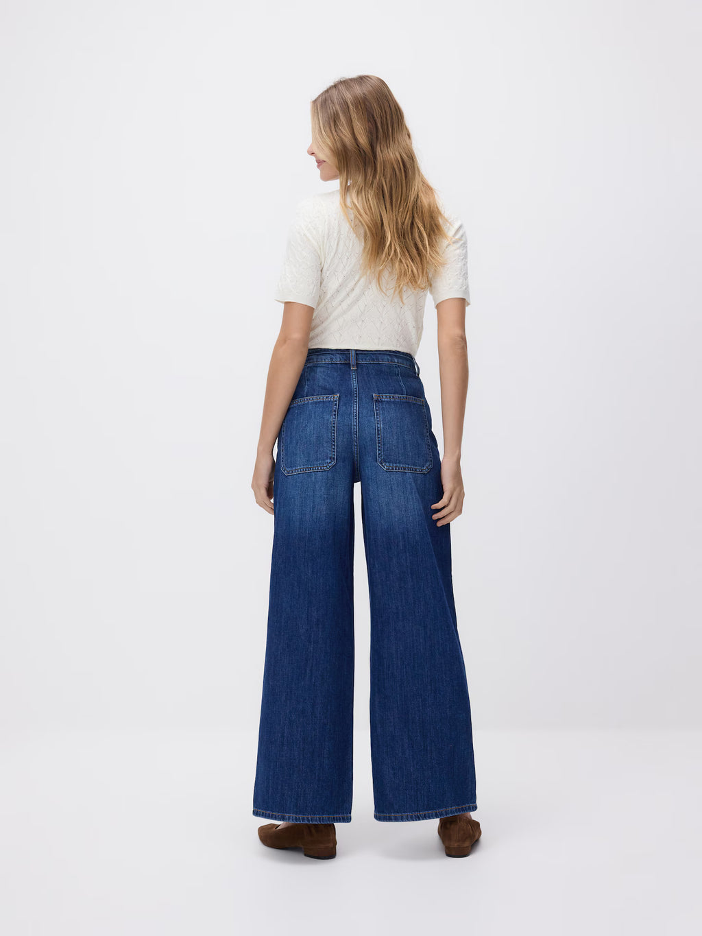 Wide-leg jeans with tie-up