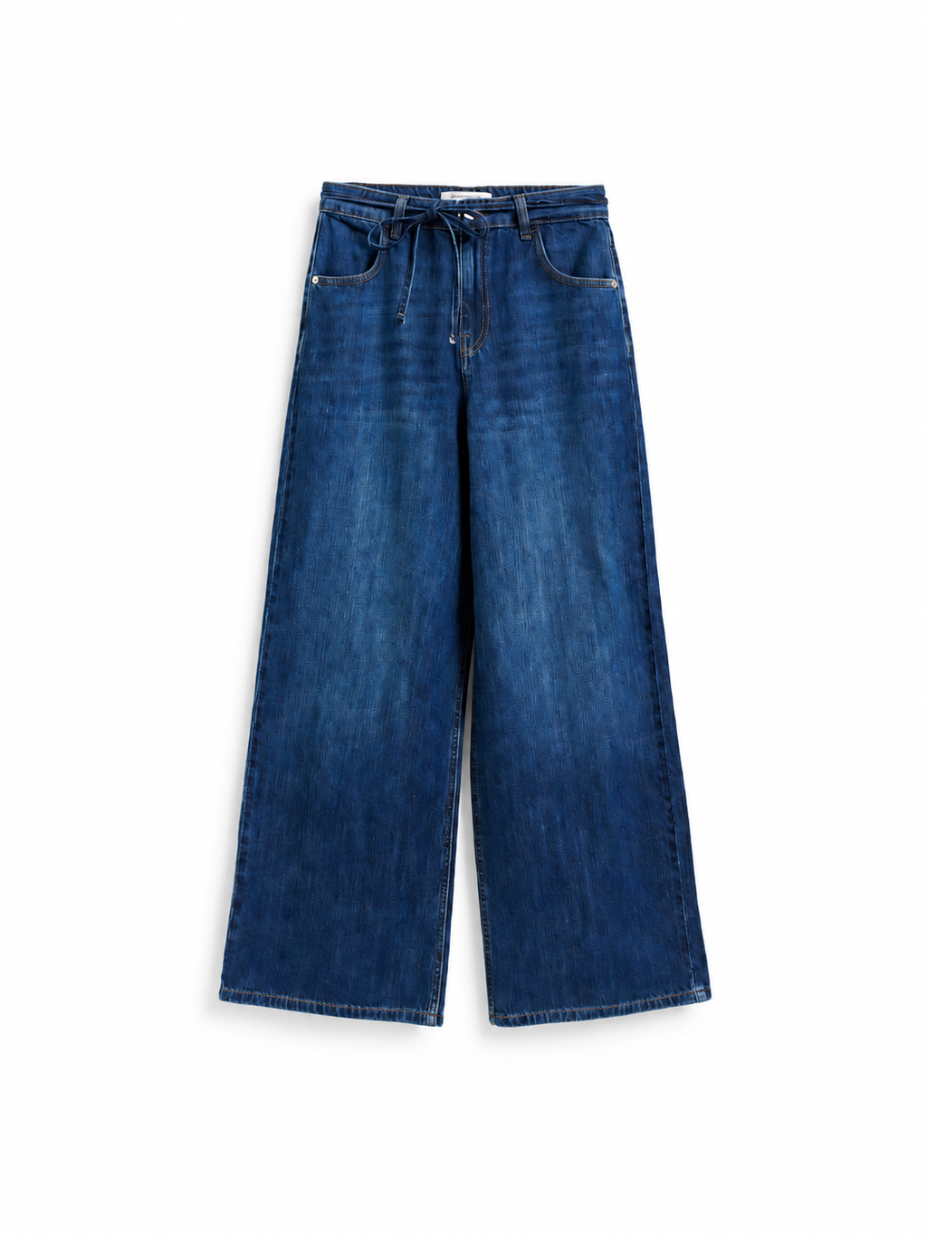 Wide-leg jeans with tie-up