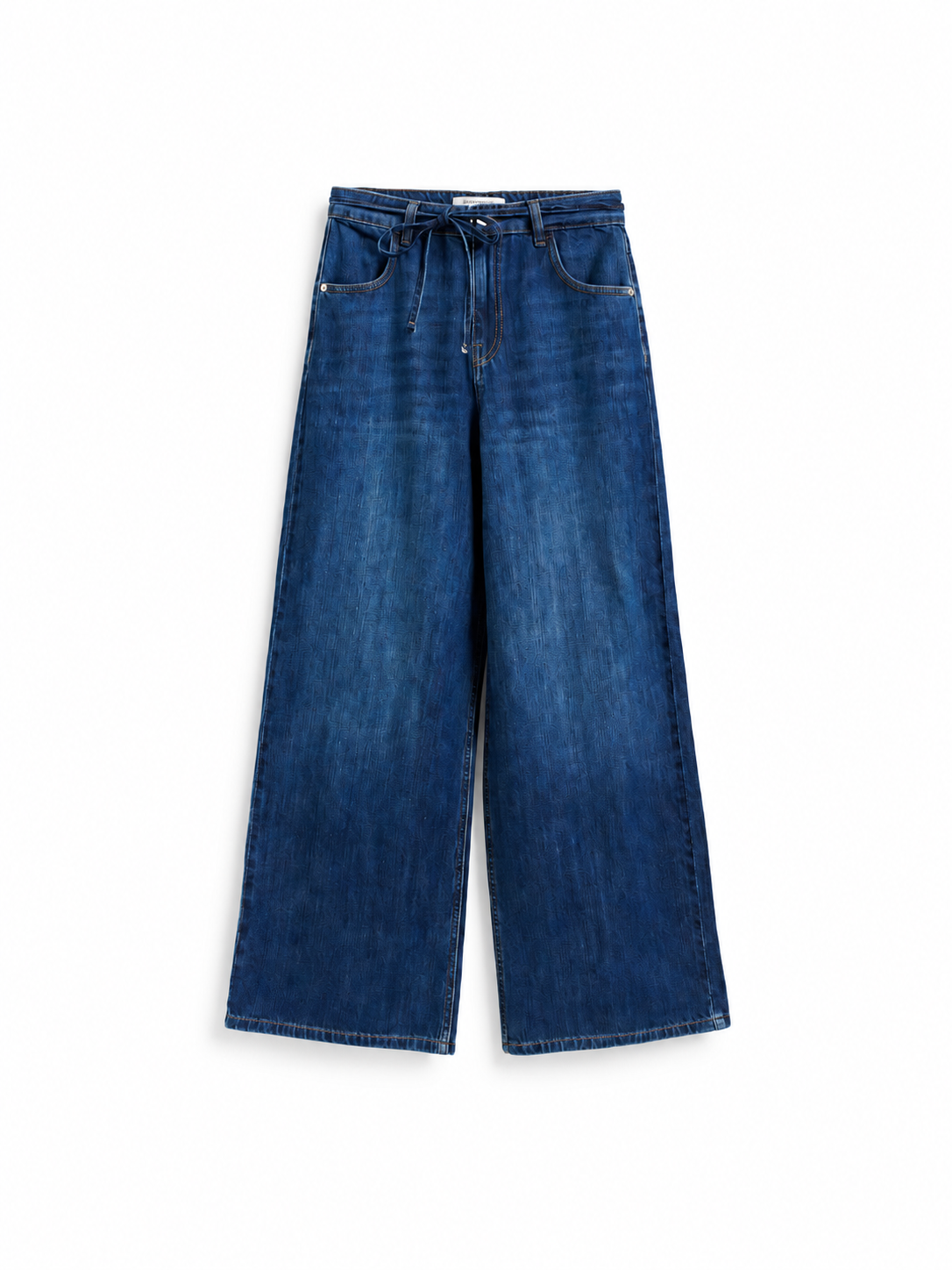 Wide-leg jeans with tie-up