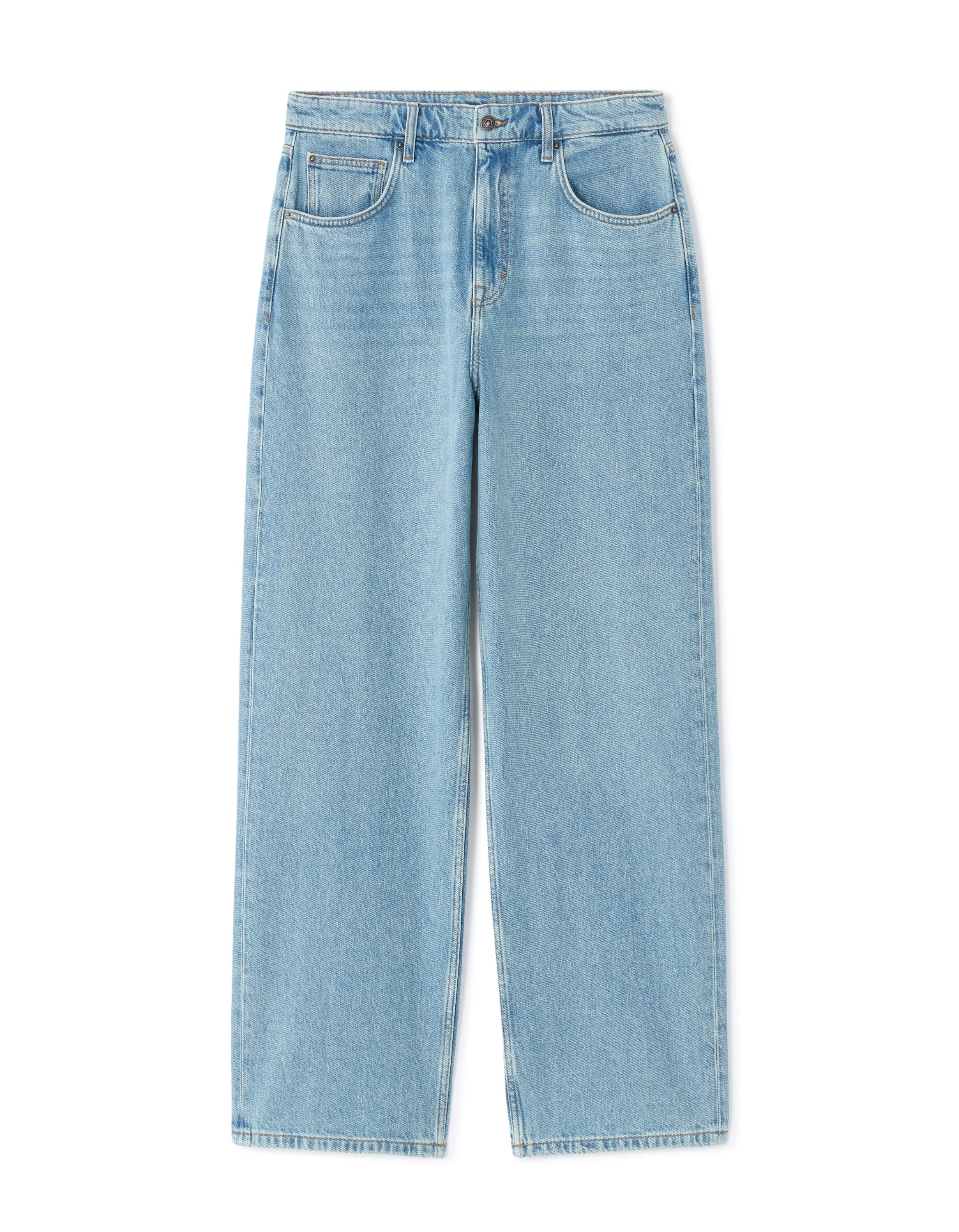 Jean baggy 100% coton Denim - blue clair -  Celio