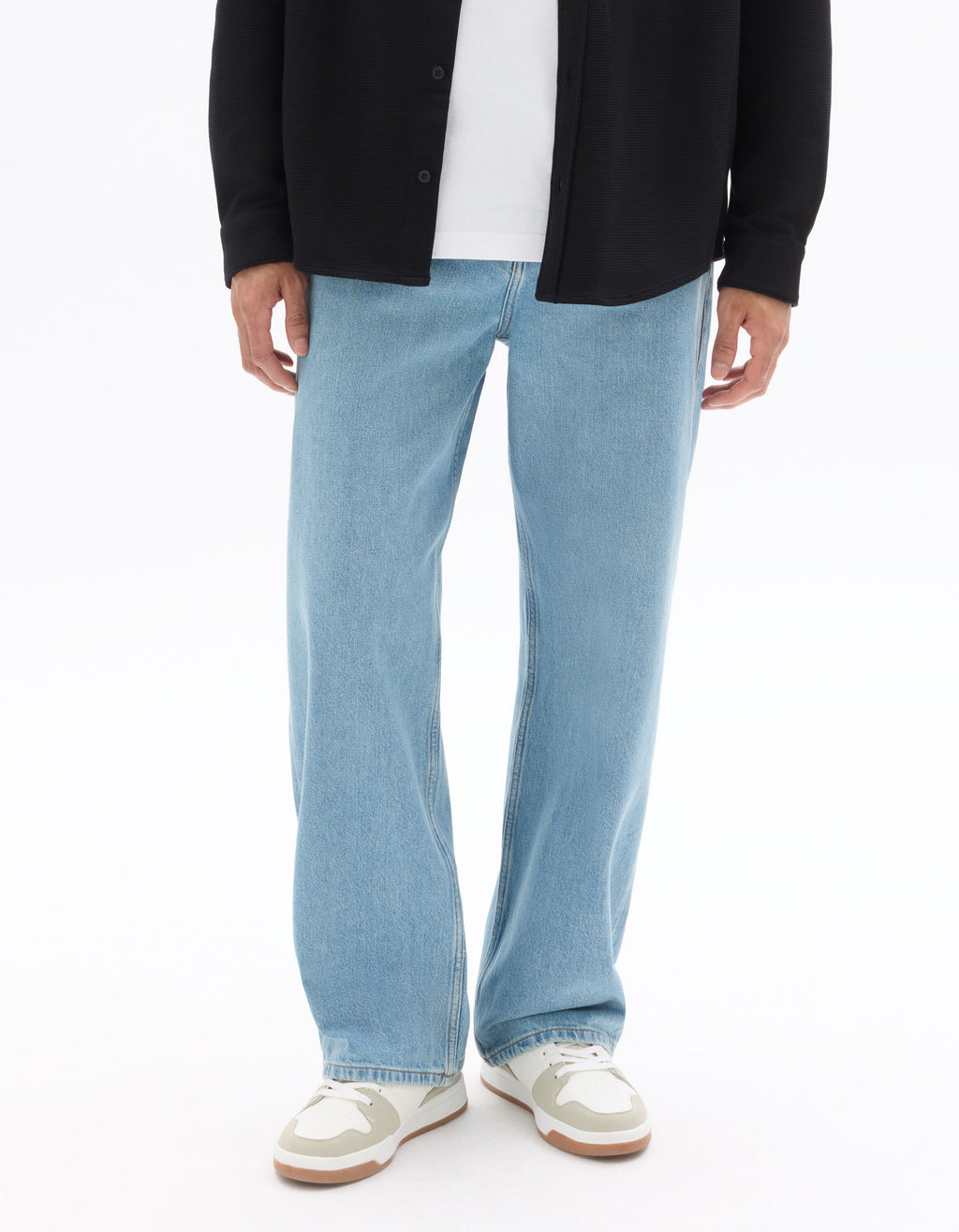 Jean baggy 100% coton Denim - blue clair -  Celio