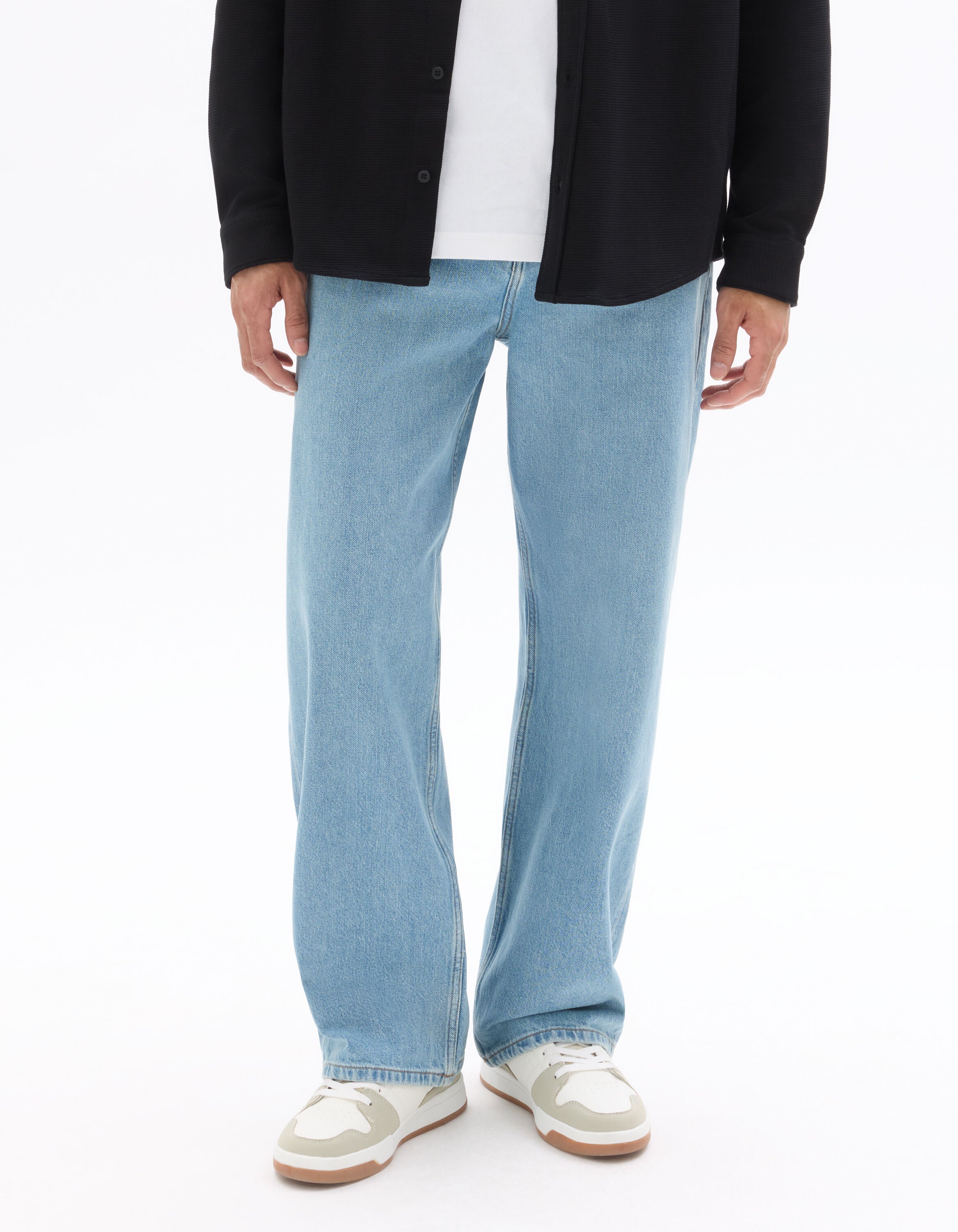 Jean baggy 100% coton Denim - blue clair -  Celio