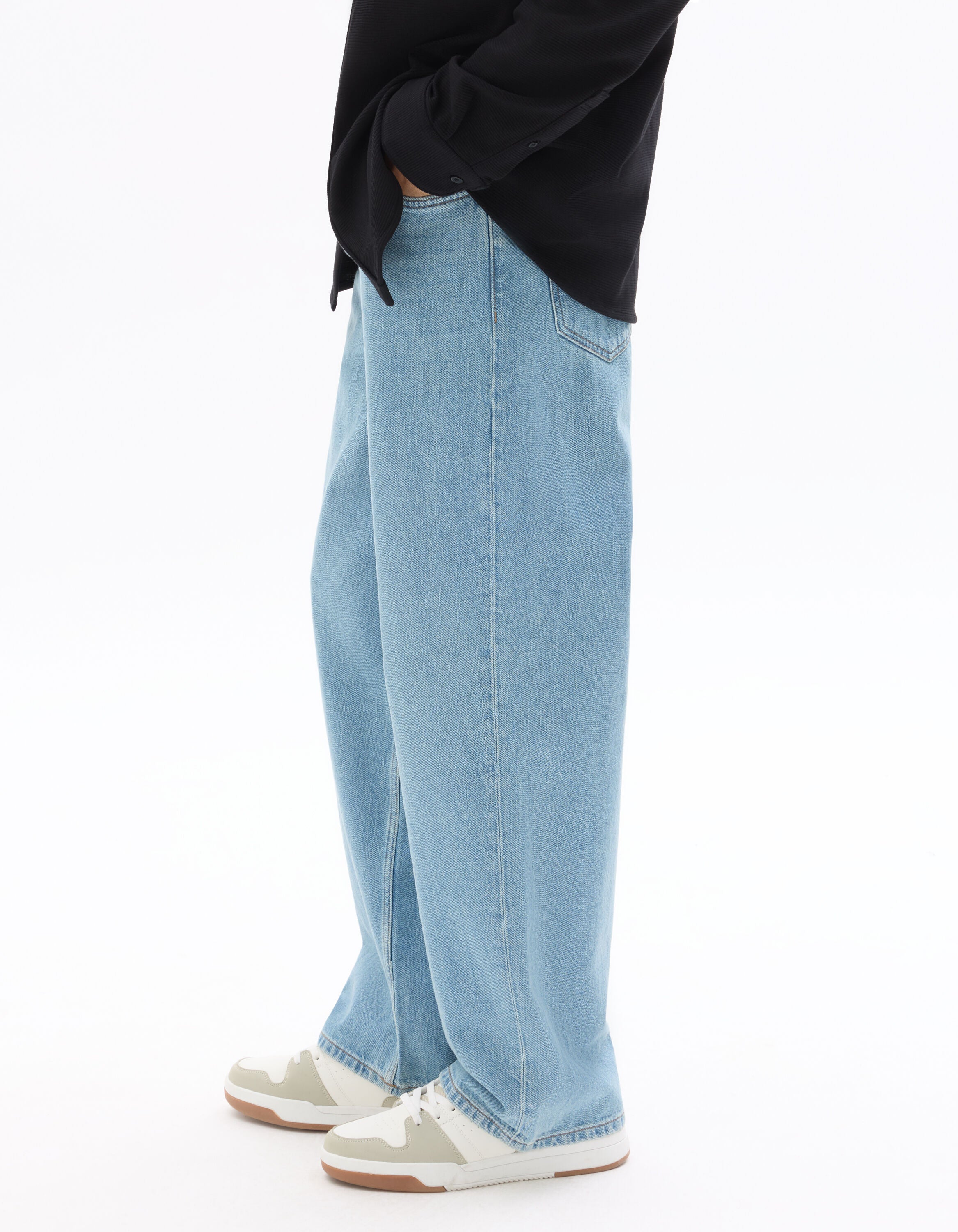 Jean baggy 100% coton Denim - blue clair -  Celio