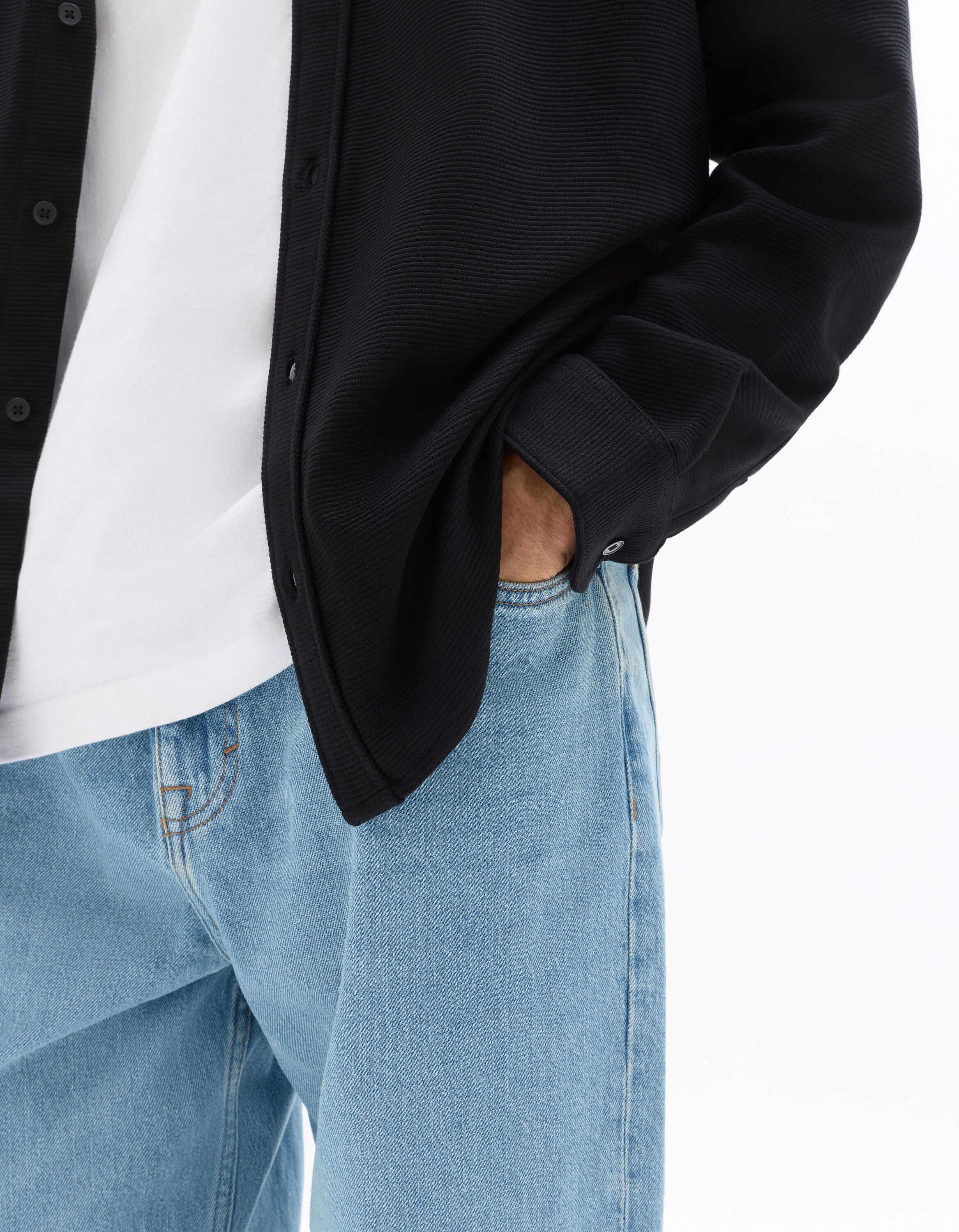 Jean baggy 100% coton Denim - blue clair -  Celio
