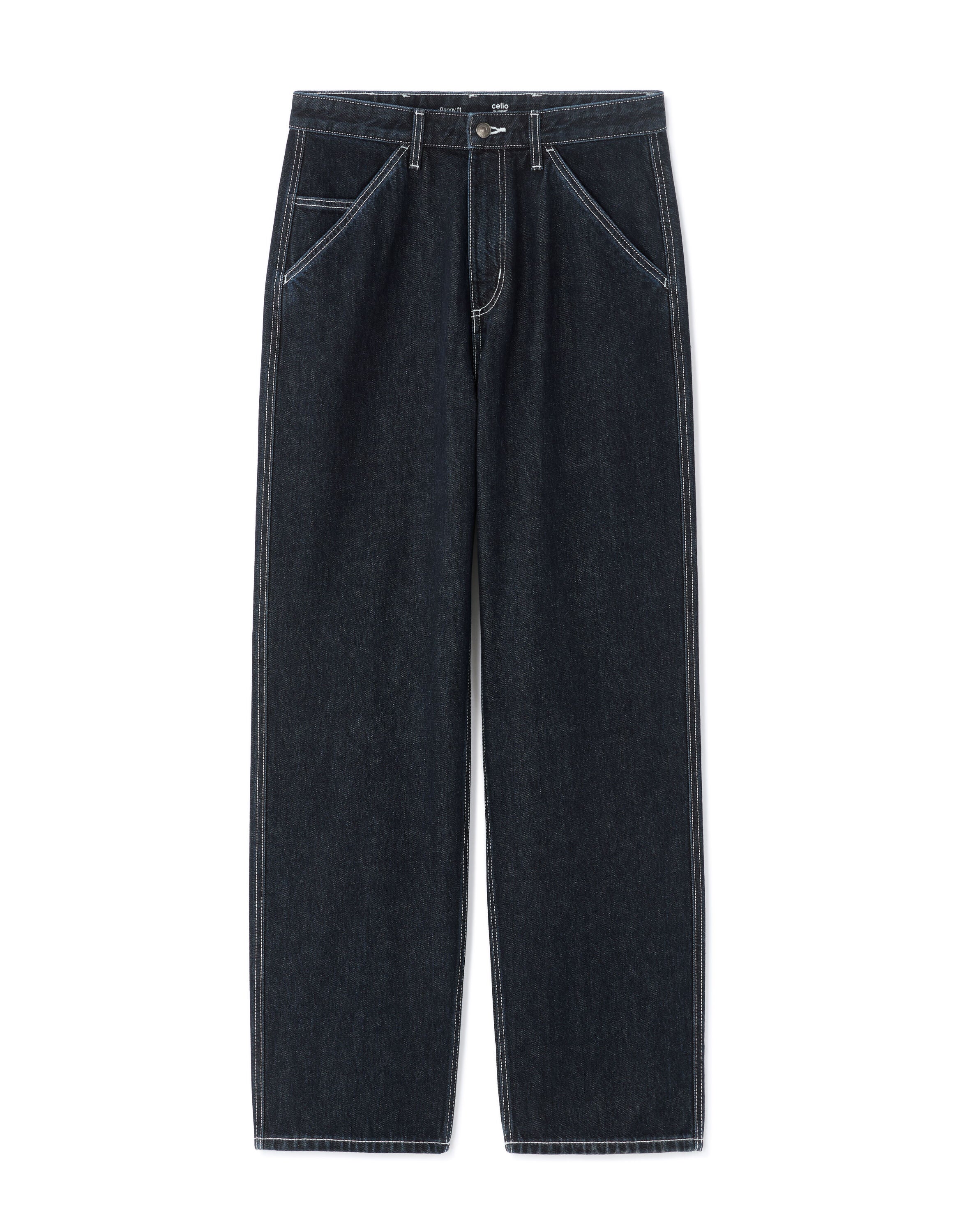 Jean baggy 100% Coton Denim - brut Black -  Celio
