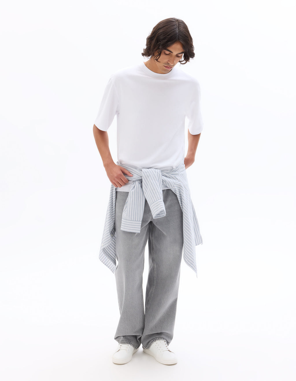 Jean baggy 100% coton Denim - gris clair - Celio