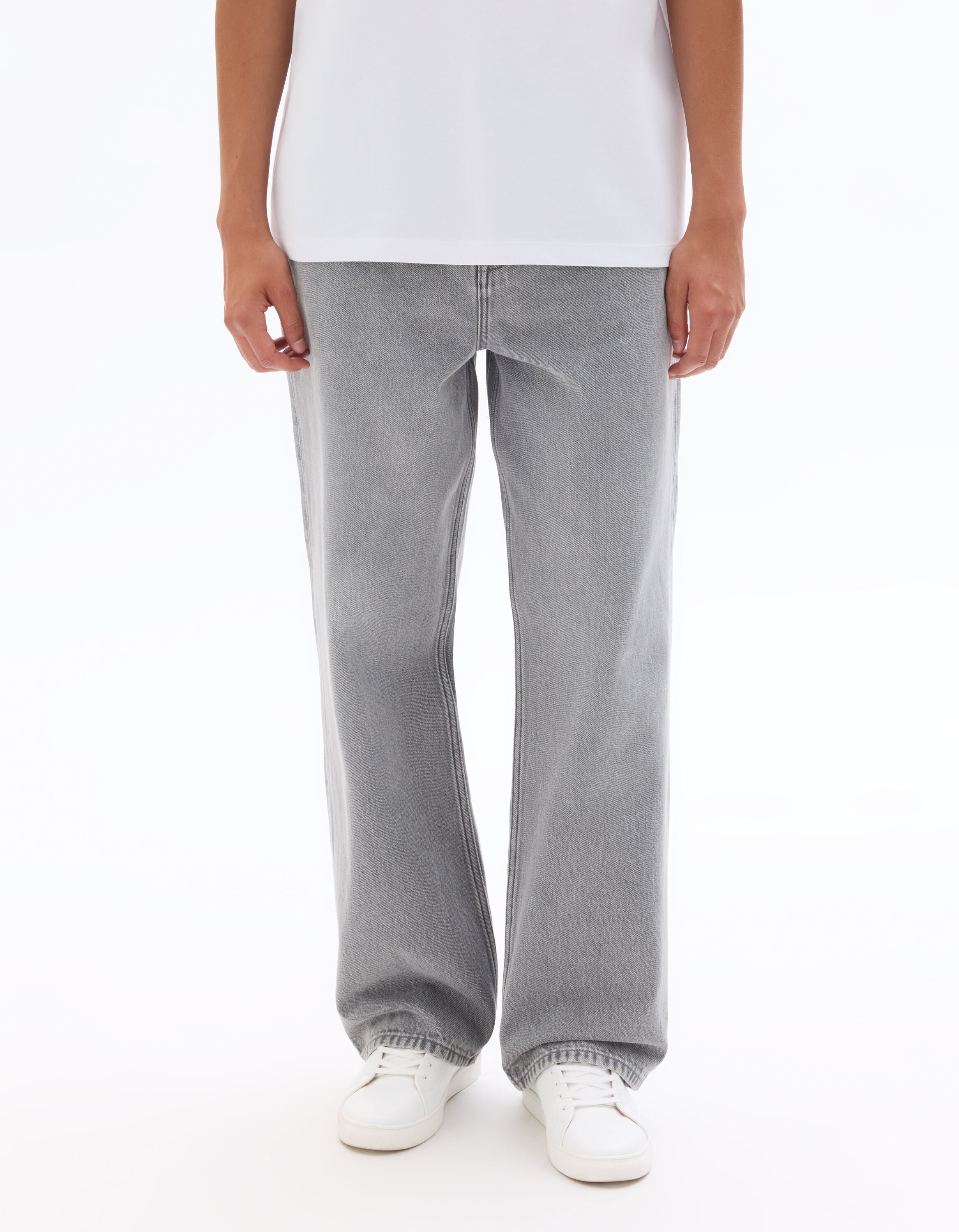 Jean baggy 100% coton Denim - gris clair - Celio