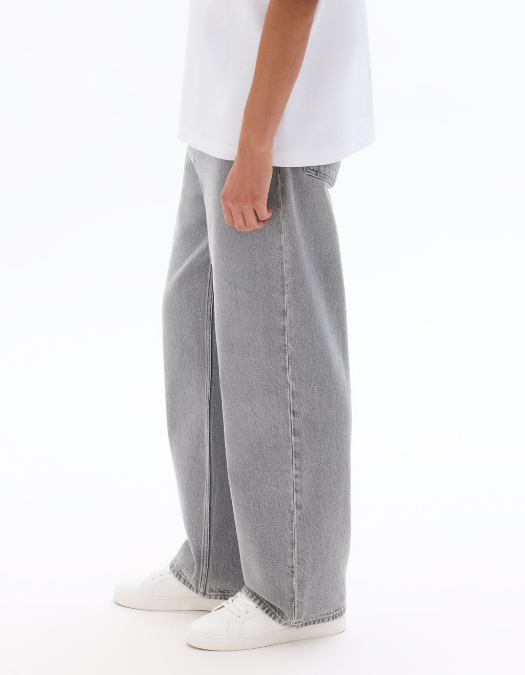 Jean baggy 100% coton Denim - gris clair - Celio